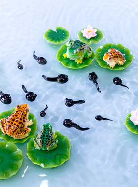 微景观创意可爱仿真小蝌蚪青蛙苔藓园艺DIY造景装饰品迷你小摆件