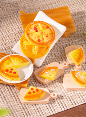 微景观简约现代创意美味披萨食玩 DIY奶油胶发夹装饰品迷你小摆件
