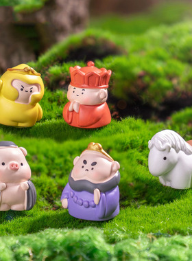 微景观树脂工艺品创意西游记悟空八戒公仔 DIY装饰品迷你桌面摆件