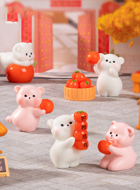 微景观简约创意可爱好事成双小熊公仔 DIY装饰品挂配件迷你小摆件
