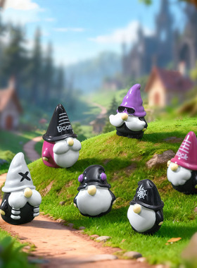 跨境新品微景观创意哥特风小矮人萌粒公仔 DIY装饰品迷你桌面摆件