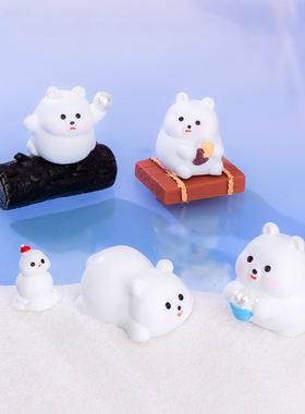 微景观创意可爱雪景雪人造景材料DIY装饰品桌面车载迷你树脂摆件