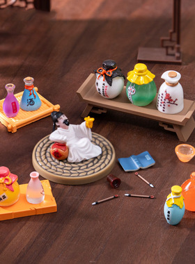 微景观创意国风桂花酒桃花酿仿真食玩DIY装饰品配件迷你树脂摆件