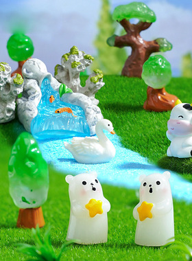 微景观创意夜光梦幻森林园艺造景 DIY装饰品迷你生态瓶树脂小摆件