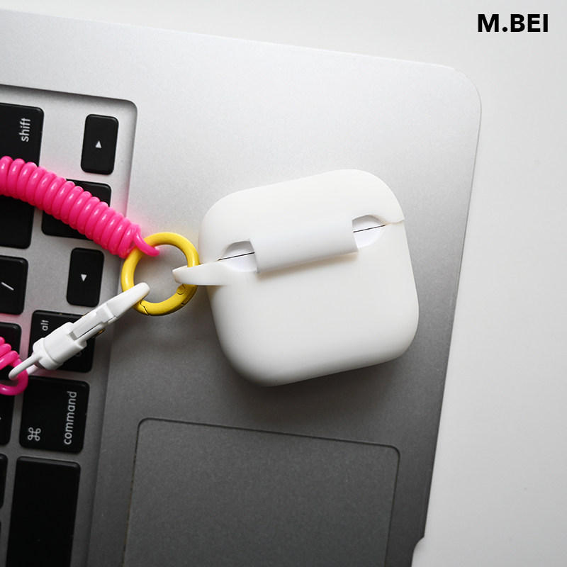 粉白配色硅胶耳机套适用于AirPods1/2/3Pro2/pro3代连体耳机套苹果无线蓝牙保护套软壳配手绳防尘塞4代,淘宝优惠券,粉丝福利购,淘宝优惠卷