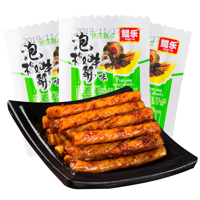 鲲乐泡椒牛筋辣条小包装辣条 香炜灵食品豆腐干