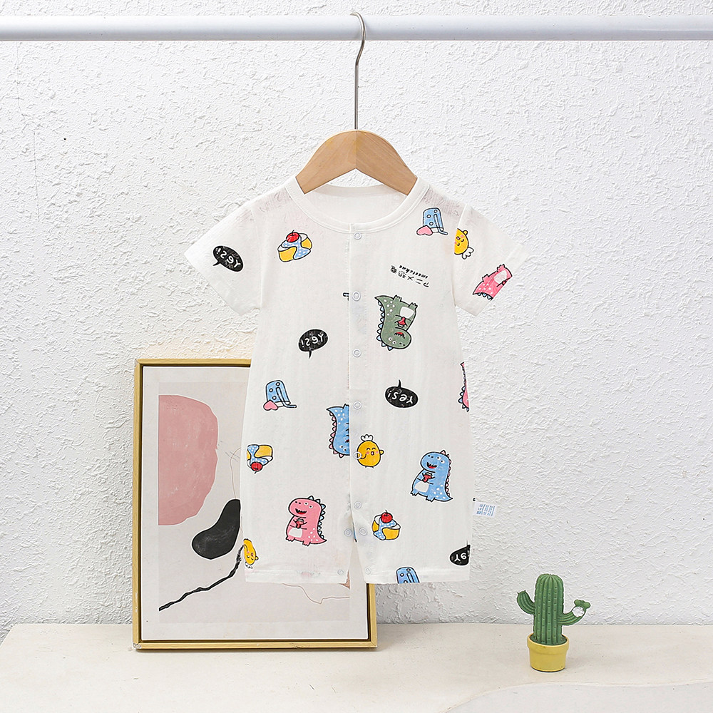 婴儿夏季连体衣短袖男女宝宝竹纤维薄款爬服空调服新生儿夏天睡衣,淘宝优惠券,粉丝福利购,淘宝优惠卷