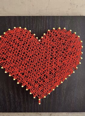 七夕爱心形LOVE字母钉子画diy手工沙龙活动制作情人节定制装饰画