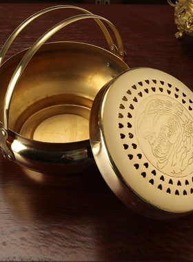 黄铜加厚火炉铜火盆冲结婚火铳