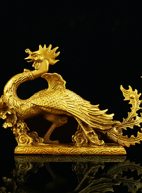 龙凤摆件铜家居客厅中式