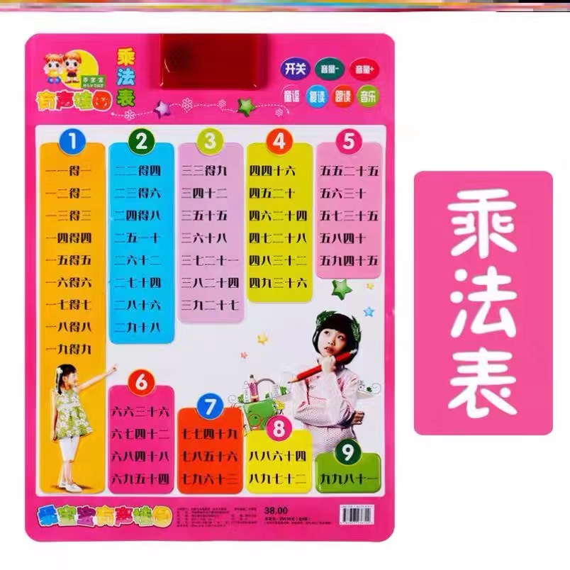 小学二年级九九乘法口诀表教具磁力语音挂墙挂牌背诵神器有声挂图 - 图0