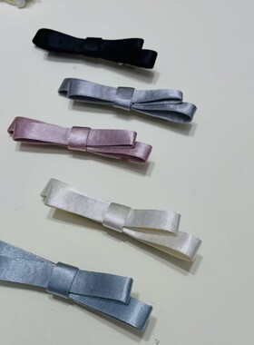 甜美纯色缎面蝴蝶结倒插梳发夹2026新款高端半扎发夹子高颅顶蓬松