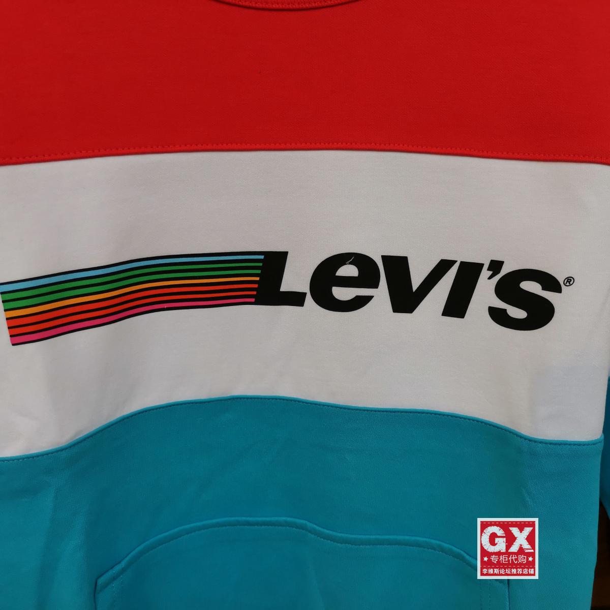 GX出品 levis 李维斯85581-0001 男 拼色LOGO潮 时尚休闲套头卫衣 - 图1