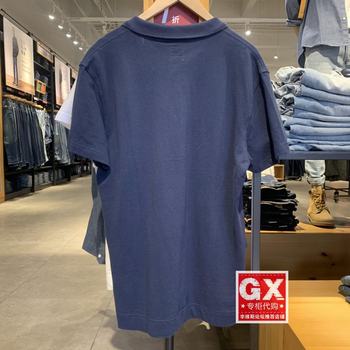 GX ຜະລິດ levis 35959-0002 ຜູ້ຊາຍ navy blue embroidered LOGO fashion shirt POLO ແຂນສັ້ນ