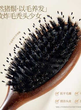猪鬃气垫按摩梳头皮经络蓬松