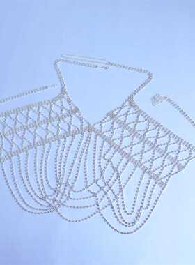 欧美宴会派对奢华时尚文胸链水钻