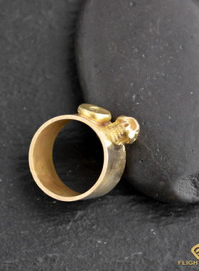 日本高山隆stoplight手工银饰正品sl全金平打戒指金骷髅点金男女