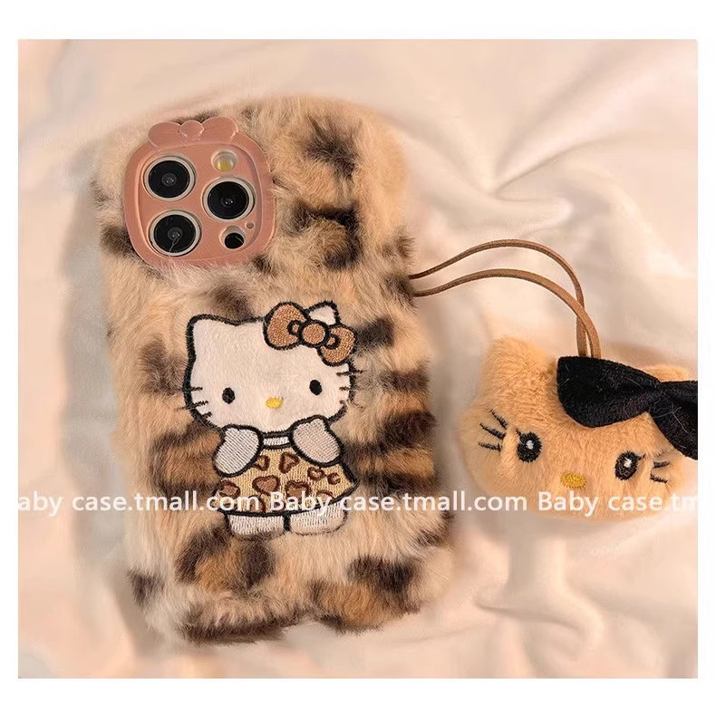 hello kitty凯蒂猫秋冬Civi5/4pro/3手机壳适用小米15pro/14/13/12X/K60K70e毛绒k80红米Note15pro/14/13t/12 - 图0