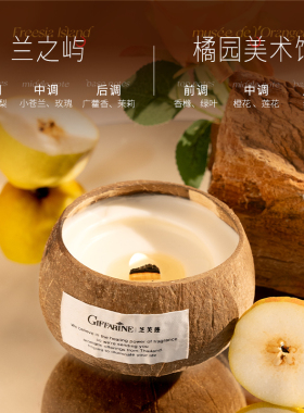 芝芙莲椰子壳香薰蜡烛小众高级熏香女生家用卧室持久香氛