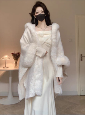 小香水貂绒针织开衫大衣
