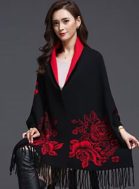 秋冬民族风女提花流苏