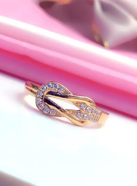 俄罗斯百搭戒指时尚简约洋气镀玫瑰金饰品优雅高级感个性轻奢女款