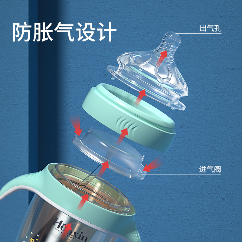 愛因美ppsu奶瓶耐摔防脹氣吸管新生嬰兒童大寶寶學飲2-3歲1以上_愛因美母嬰旗艦店_嬰童用品
