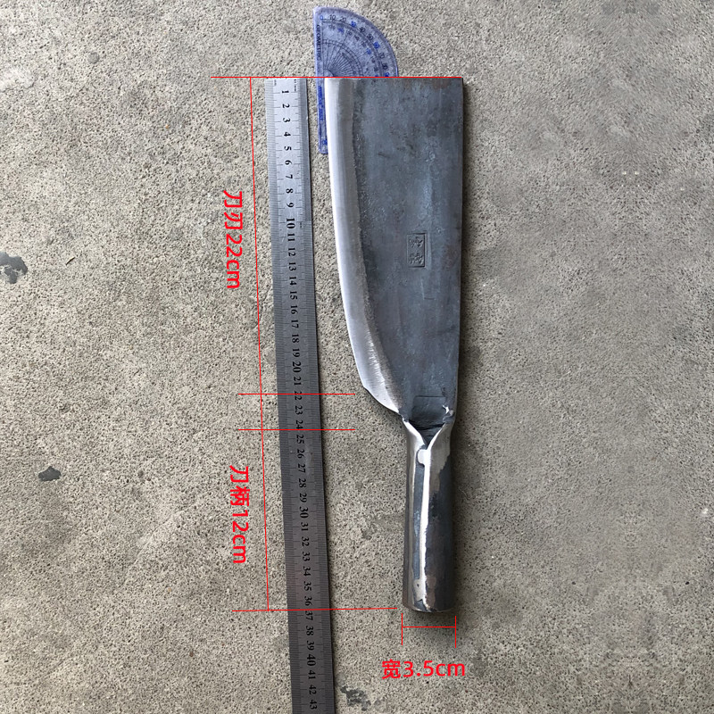 柴刀锻打农用平头刀砍竹刀全钢砍树刀手工弹簧钢户外开路刀猛钢刀_虎窝淘
