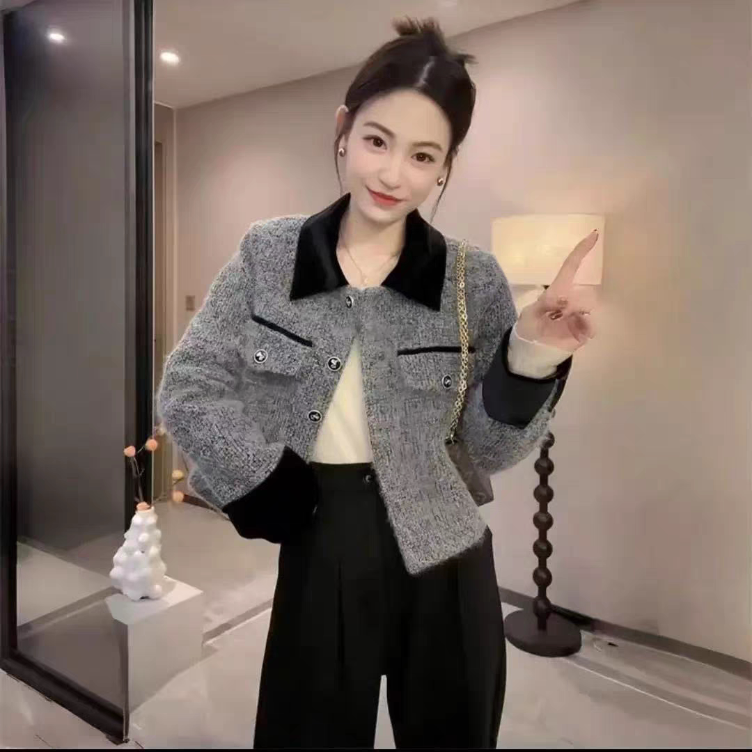 气质高级香风秋冬内里加厚时尚轻奢高级感小香风遮肉修身外套