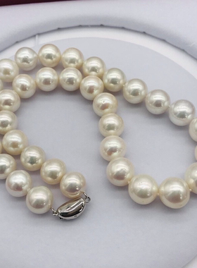 正圆形淡水珍珠项链璨优雅珍珠套装高端大气送妈妈婆婆礼物