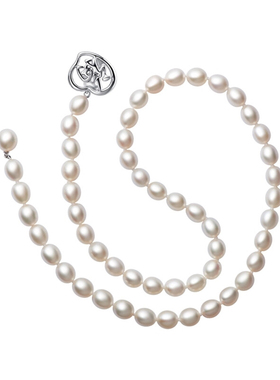 淡雅福字925银镶淡水珍珠项链妈妈款母亲节送妈妈婆婆礼物