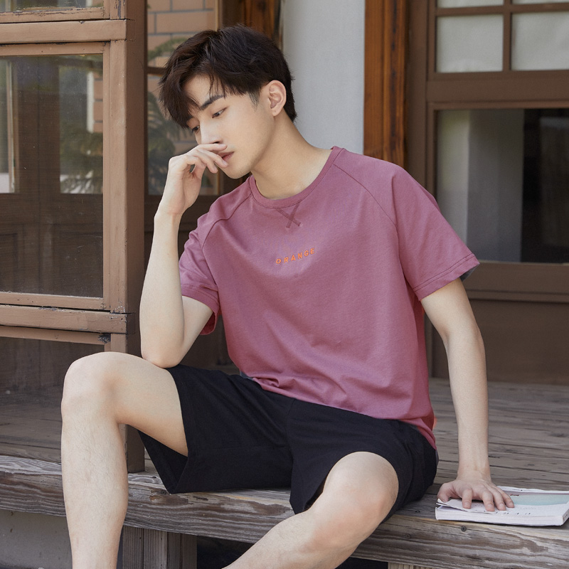 金喜彩旗舰店睡衣男夏纯棉短袖薄款夏天男士大码宽松休闲全棉家居服套装可出门3