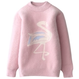 Бархатный свитер, демисезонный детский утепленный базовый приятный телу пуховик, в западном стиле, детская одежда