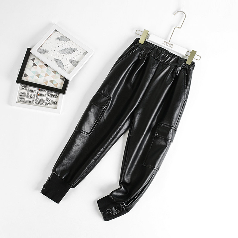 儿童宝宝皮裤秋冬男童一体加绒加厚中大童运动哈伦裤女童裤子外穿,淘宝优惠券,粉丝福利购,淘宝优惠卷