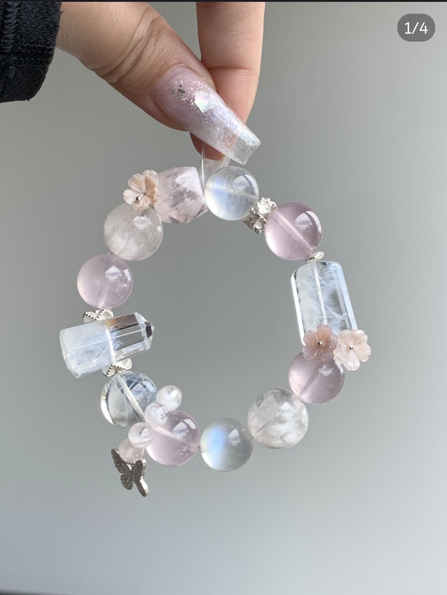 原创纯天然粉水晶手链女私人定制草莓晶白幽灵粉锂云母月光石手串,淘宝优惠券,粉丝福利购,淘宝优惠卷