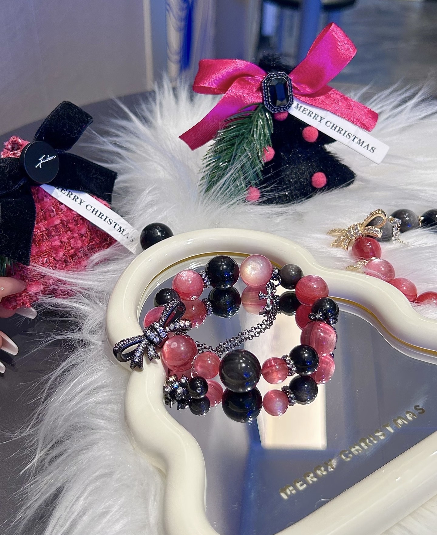 原创纯天然粉水晶手链女私人定制草莓晶白幽灵粉锂云母月光石手串,淘宝优惠券,粉丝福利购,淘宝优惠卷