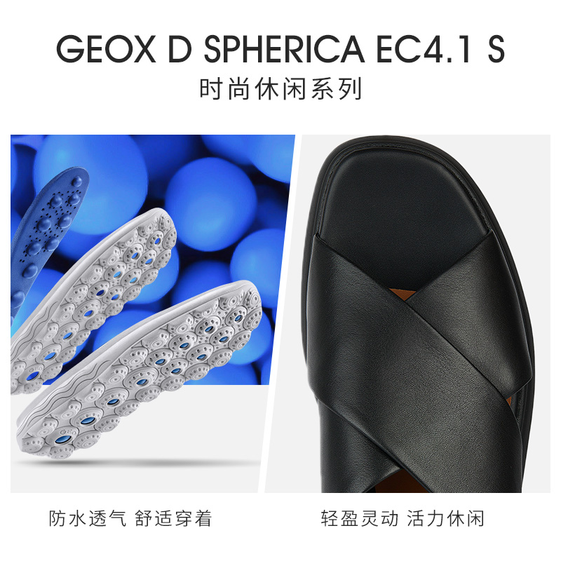 GEOX杰欧适女鞋2024新款牛皮革厚底凉鞋SPHERICA EC4.1 D45D4A - 图3