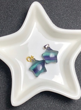 萤石星星吊坠滴溜绿色绕线手链