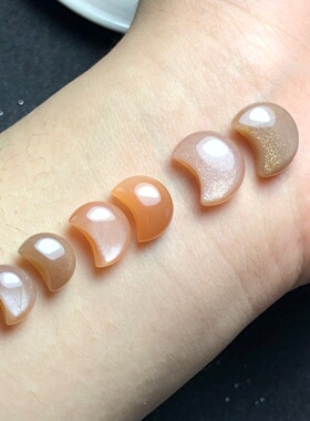 DIY吊坠裸石编绳橙月光滴溜手链