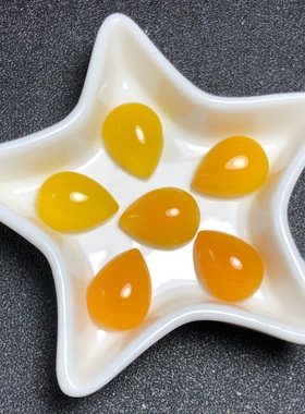 天然黄玉髓水滴裸石diy蜜蜡色