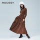 MOUSSY 冬季新品芭蕾风半高领拼接针织连衣裙女028HAA33-3111