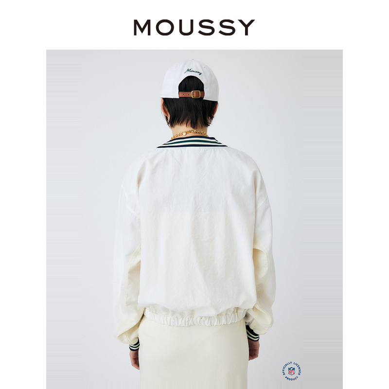 MOUSSY   NFL合作款撞色V领LOGO长袖T恤010GSQ01-0180 - 图2