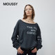 MOUSSY spring new product lazy casual style letter contrast one-line collar sweatshirt 028IAZ90-1301