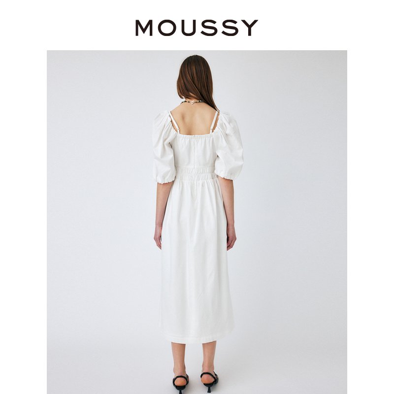 MOUSSY 夏季新品淑女风泡泡袖吊带连衣裙茶歇裙女010GS230-2660