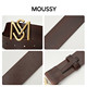 MOUSSY 2026 Spring New Retro Gold Buckle Textured Rubber Leather Adjustable Belt 028JSA56-1005