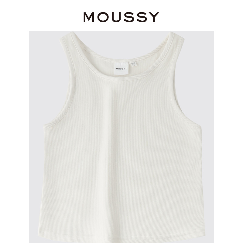 MOUSSY 2024夏季新品简约纯色修身工字型针织吊带女028HSZ80-0141 - 图3