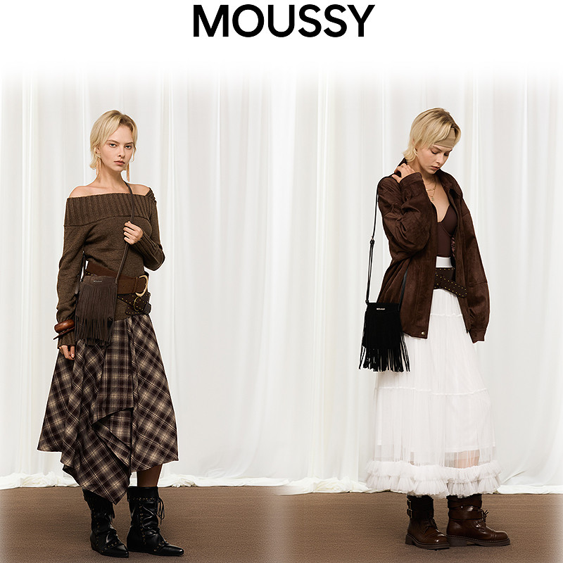 MOUSSY 2025冬季新品复古流苏小巧可调节斜挎包028IAA56-1009,淘宝优惠券,粉丝福利购,淘宝优惠卷