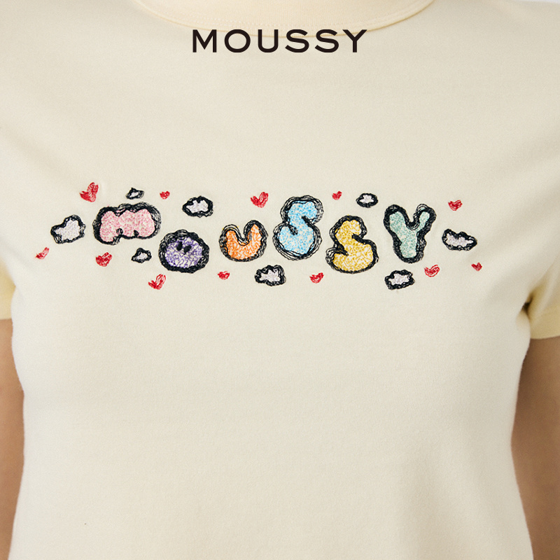 【PROJECT U】MOUSSY 2024夏季新品甜辣LOGO短袖T恤010HS590-0511 - 图2