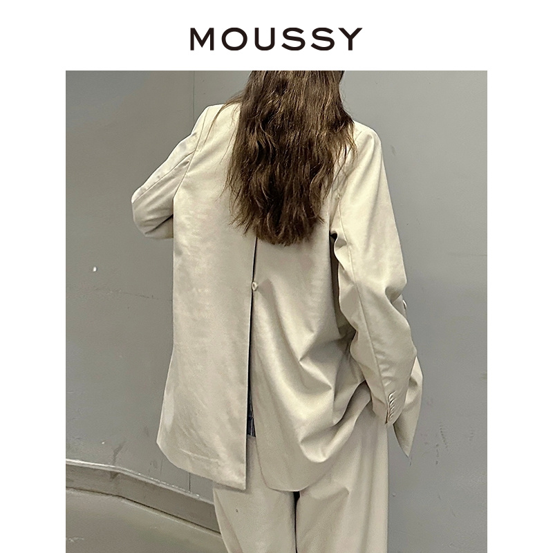 MOUSSY 2024夏季新品松弛感通勤风阔腿裤休闲西装裤028HS930-0050 - 图2