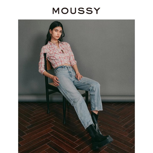 爆款裤王MOUSSY 夏季新品直筒毛边磨损牛仔裤010GAS11-5440 - 图0